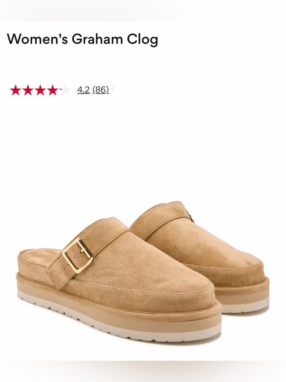 *new* Women's Graham Clog Mule in Tan with Gold Buckle